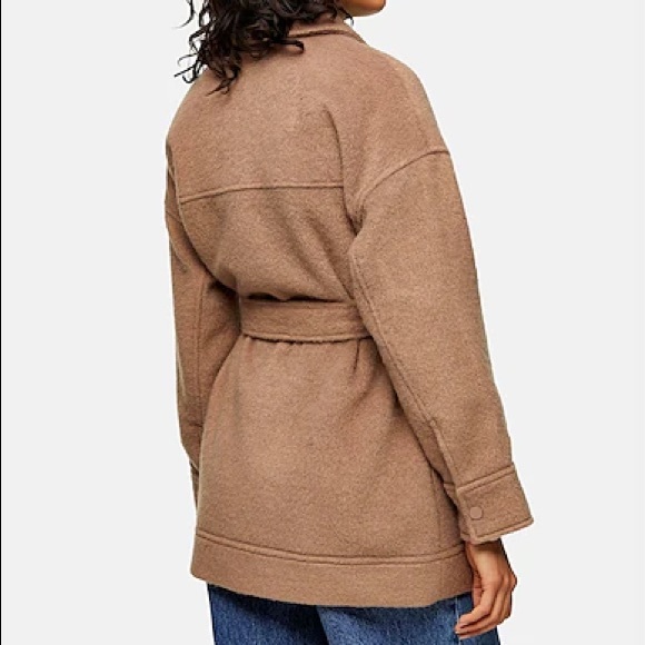 🎉HP🎊Top Shop Belted Beige Shirt Jacket (Shacket) - Picture 5 of 10